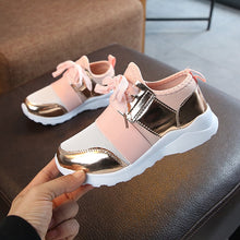 Load image into Gallery viewer, Kids Shoes Children Sneakers Girls Sport Shoes Fashion Sneakers Anti Slip Pink Cross-tied Kid Sneakers Casual Flat Shoes  D30