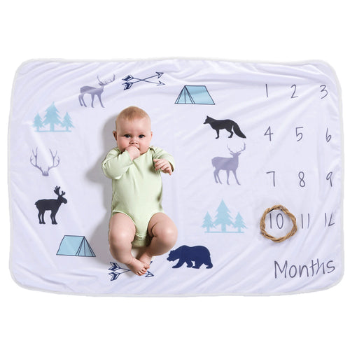 Baby Milestone Blanket Newborns growth memorial Stuff Cartoon Print Photography Monthly Background Cloth Babies gifts souvenirs