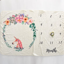 Load image into Gallery viewer, Baby Milestone Blanket Newborns growth memorial Stuff Cartoon Print Photography Monthly Background Cloth Babies gifts souvenirs