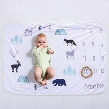 Load image into Gallery viewer, Baby Milestone Blanket Newborns growth memorial Stuff Cartoon Print Photography Monthly Background Cloth Babies gifts souvenirs
