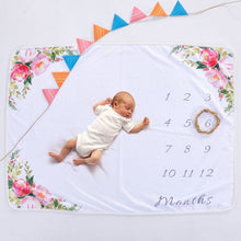 Load image into Gallery viewer, Baby Milestone Blanket Newborns growth memorial Stuff Cartoon Print Photography Monthly Background Cloth Babies gifts souvenirs