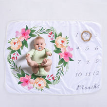 Load image into Gallery viewer, Baby Milestone Blanket Newborns growth memorial Stuff Cartoon Print Photography Monthly Background Cloth Babies gifts souvenirs