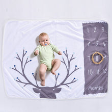 Load image into Gallery viewer, Baby Milestone Blanket Newborns growth memorial Stuff Cartoon Print Photography Monthly Background Cloth Babies gifts souvenirs