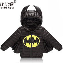 Load image into Gallery viewer, Baby Boys Girls Jacket Autumn Winter Warm Down Coat Jacket Batman Outerwear Christmas Children Kids Clothes Halloween Clothing