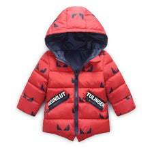 Load image into Gallery viewer, Baby Boys Girls Jacket Autumn Winter Warm Down Coat Jacket Batman Outerwear Christmas Children Kids Clothes Halloween Clothing