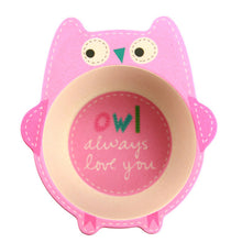 Load image into Gallery viewer, Baby Kids Natural Bamboo Fiber Bowls Cute Cartoon Animal Dishes Baby Feeding Tableware Children Infant Toddler Portable Plates