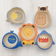 Load image into Gallery viewer, Baby Kids Natural Bamboo Fiber Bowls Cute Cartoon Animal Dishes Baby Feeding Tableware Children Infant Toddler Portable Plates